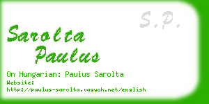 sarolta paulus business card